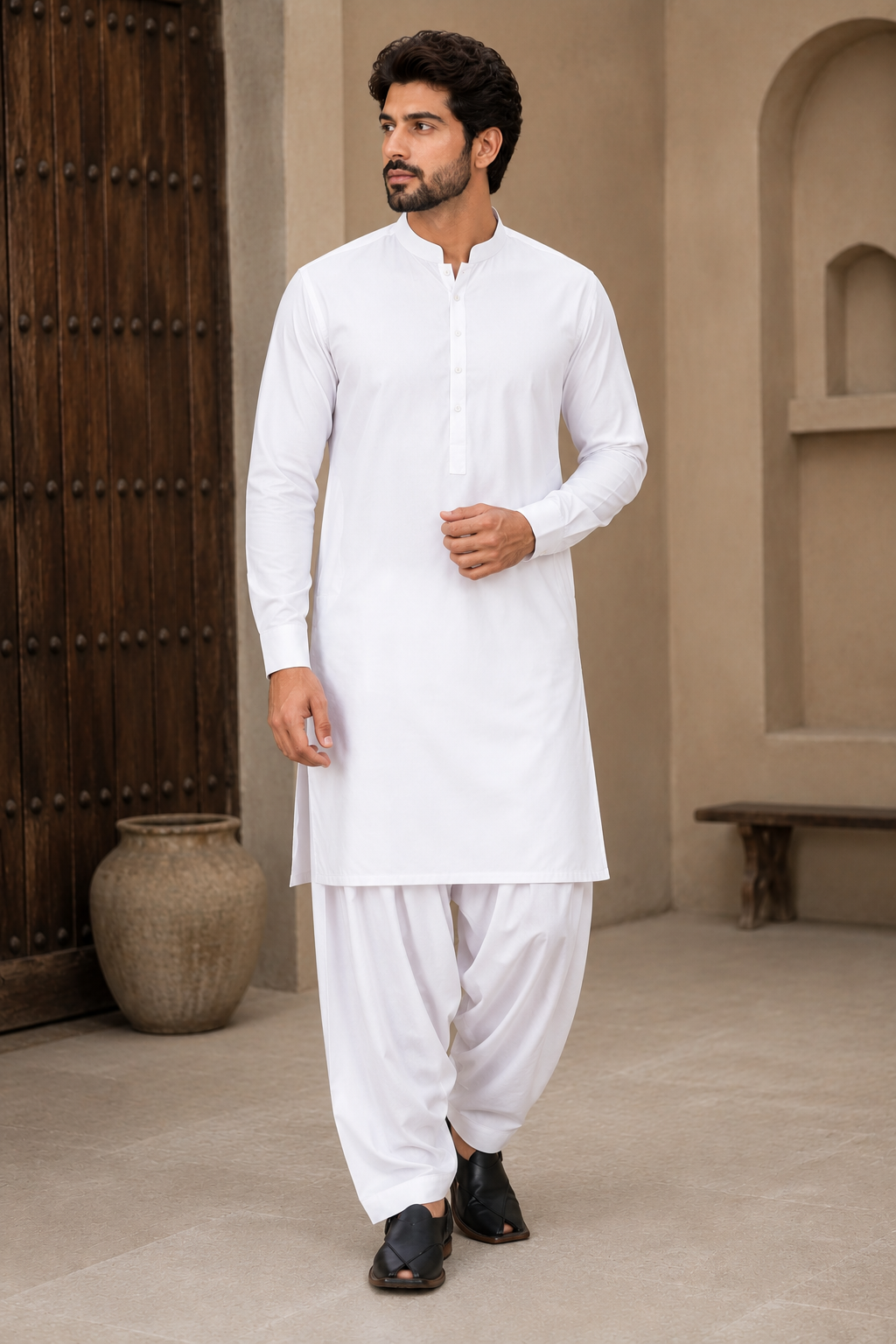 White Men's Shalwar Kameez
